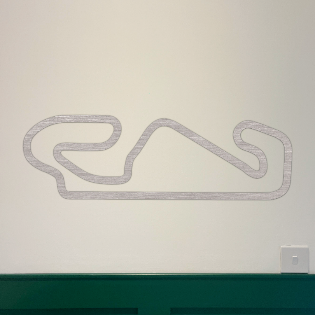 Barcelona F1 Circuit Wall Art - Brushed Steel (30-50cm)
