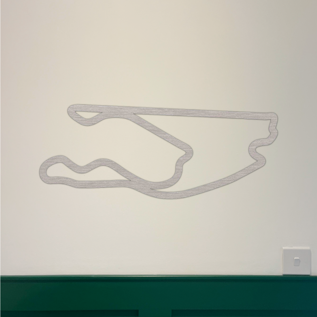 Miami F1 Circuit Wall Art - Brushed Steel (30-50cm)
