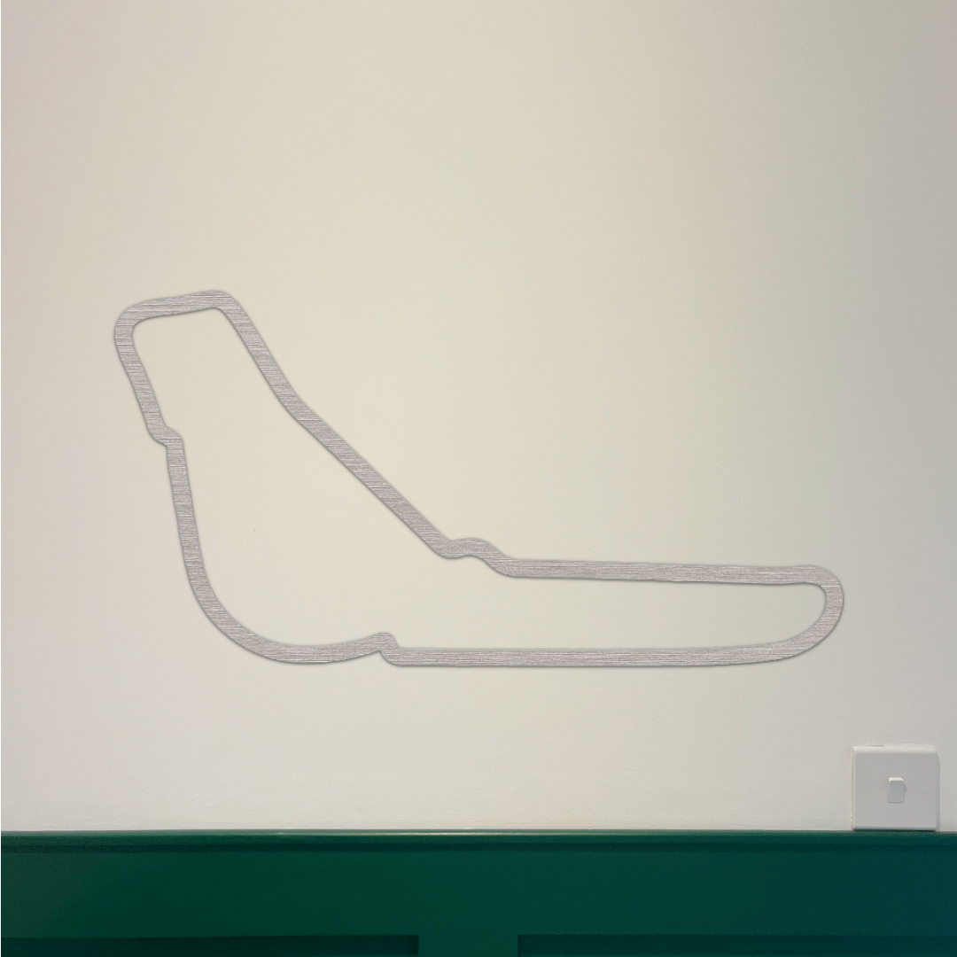 Monza F1 Circuit Wall Art - Brushed Steel (30-50cm)