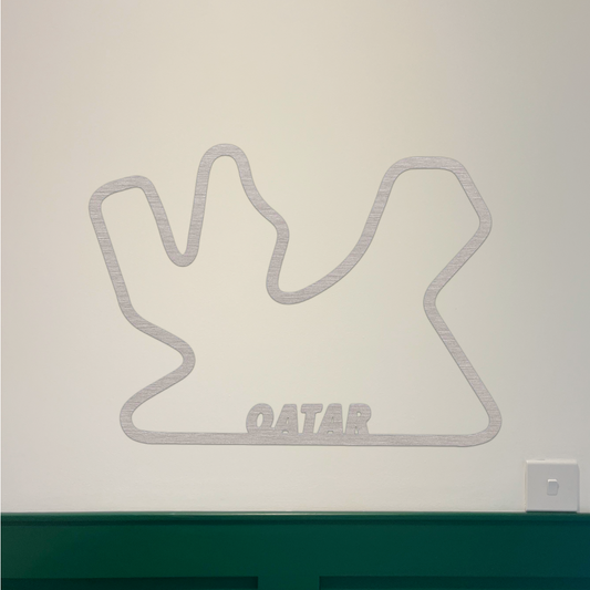 Qatar F1 Circuit Wall Art - Brushed Steel (30-50cm)