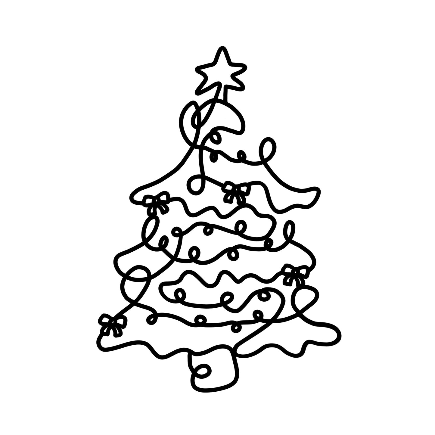 Christmas Tree Wall Art - Brushed Steel (40-80cm)