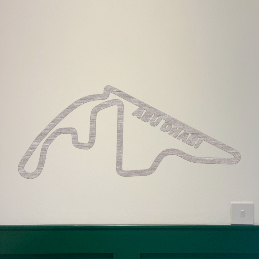 Abu Dhabi F1 Circuit Wall Art - Brushed Steel (30-50cm)
