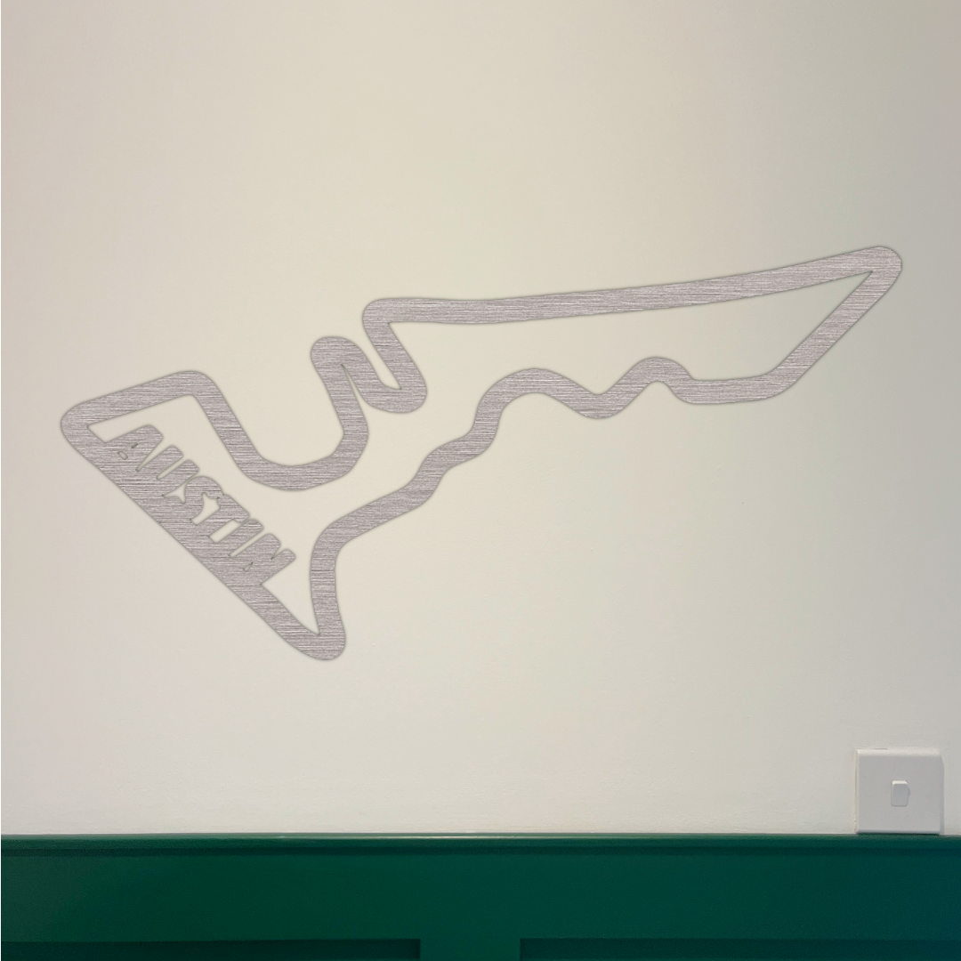 Circuit of the Americas F1 Circuit Wall Art - Brushed Steel (30-50cm)