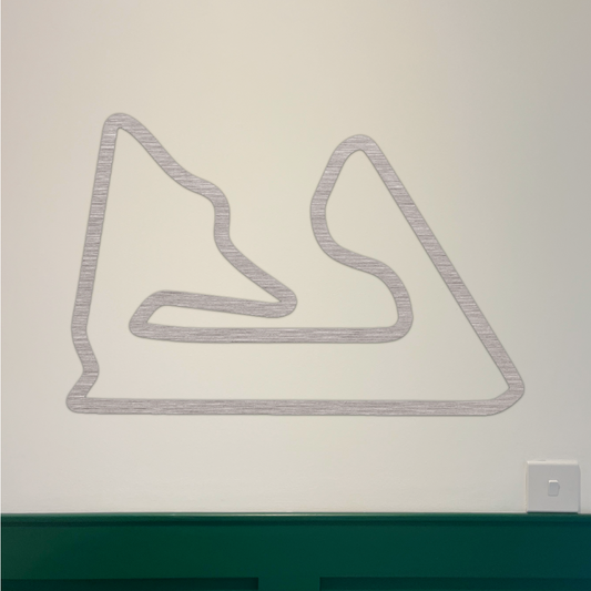 Bahrain F1 Circuit Wall Art - Brushed Steel (30-50cm)