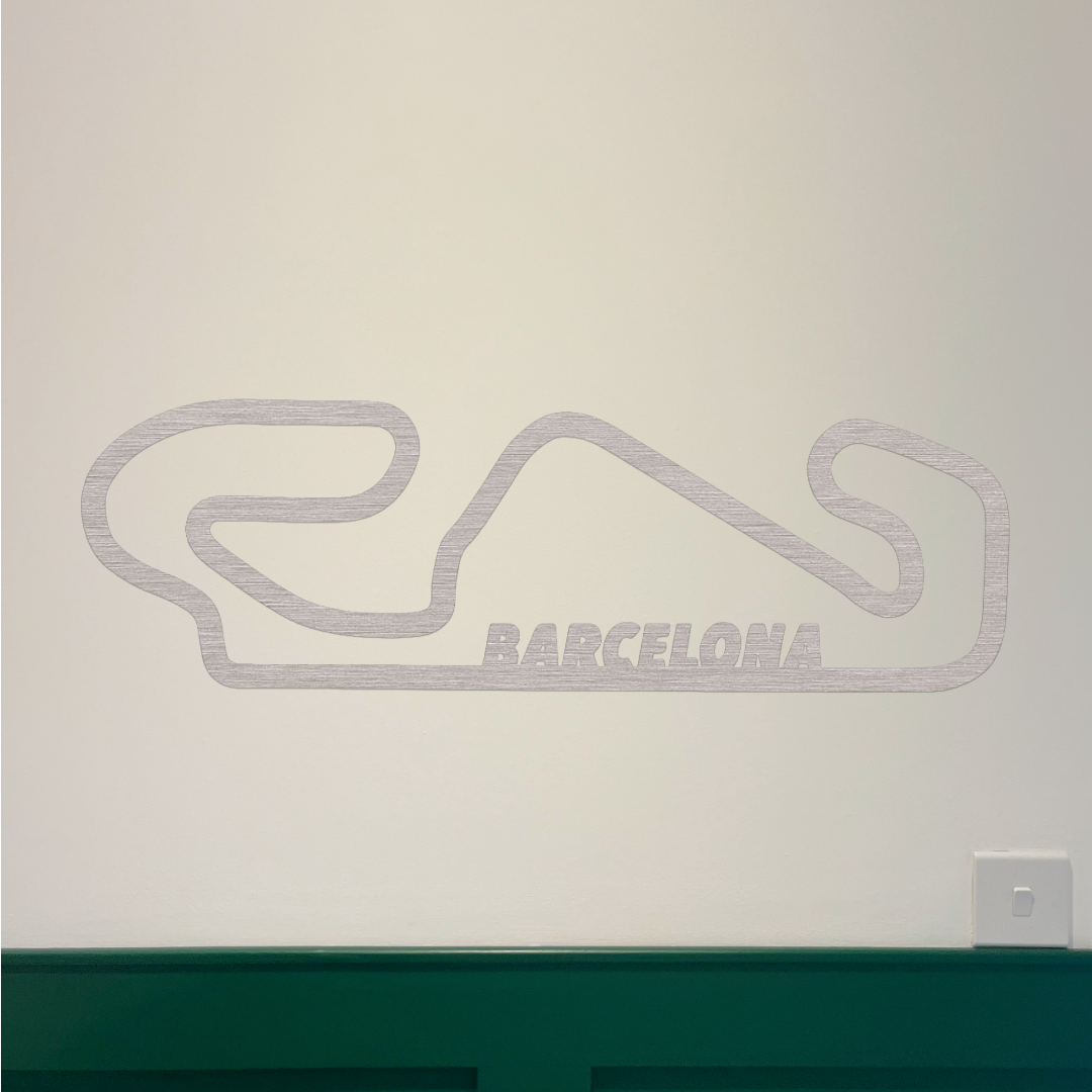 Barcelona F1 Circuit Wall Art - Brushed Steel (30-50cm)