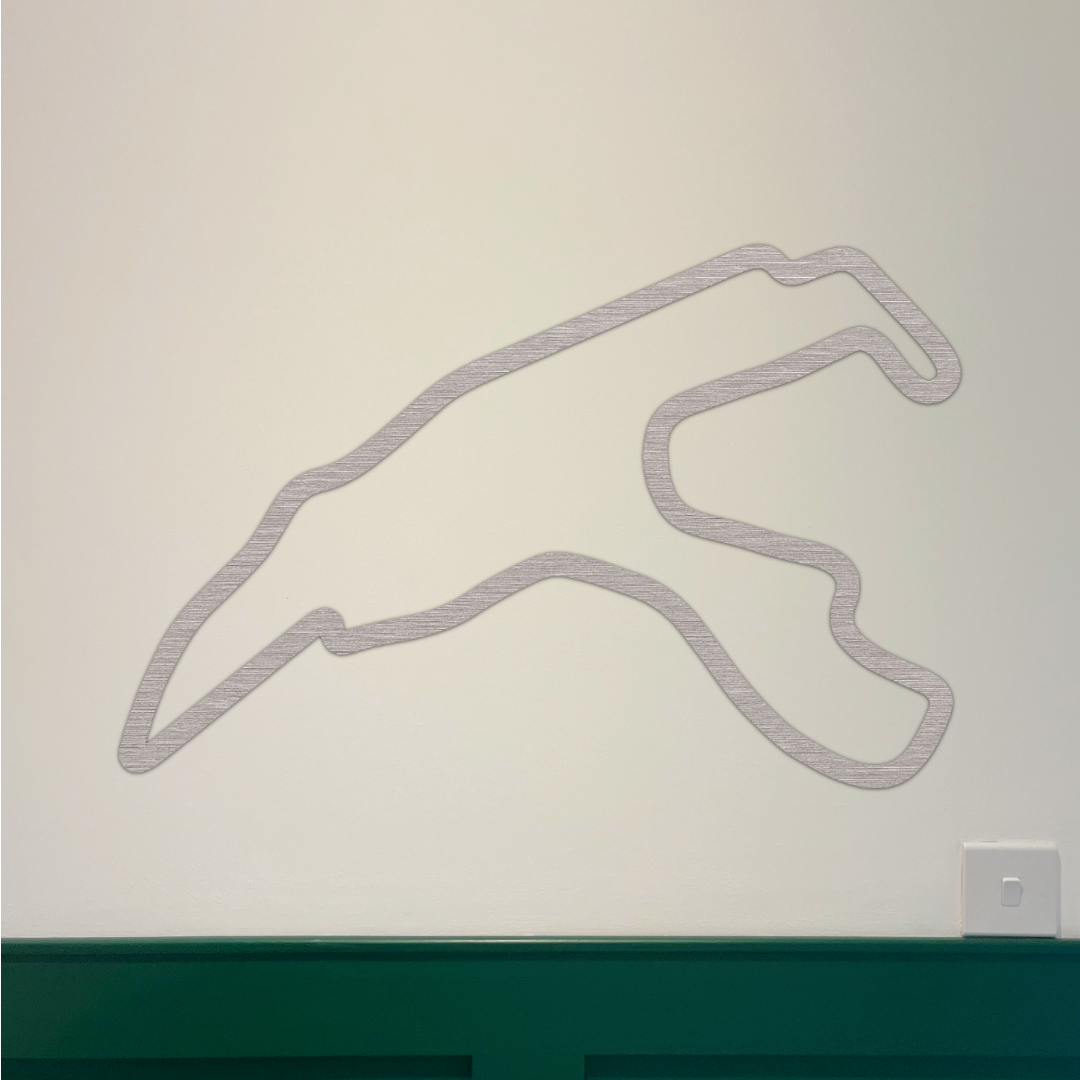 Spa F1 Circuit Wall Art - Brushed Steel (30-50cm)