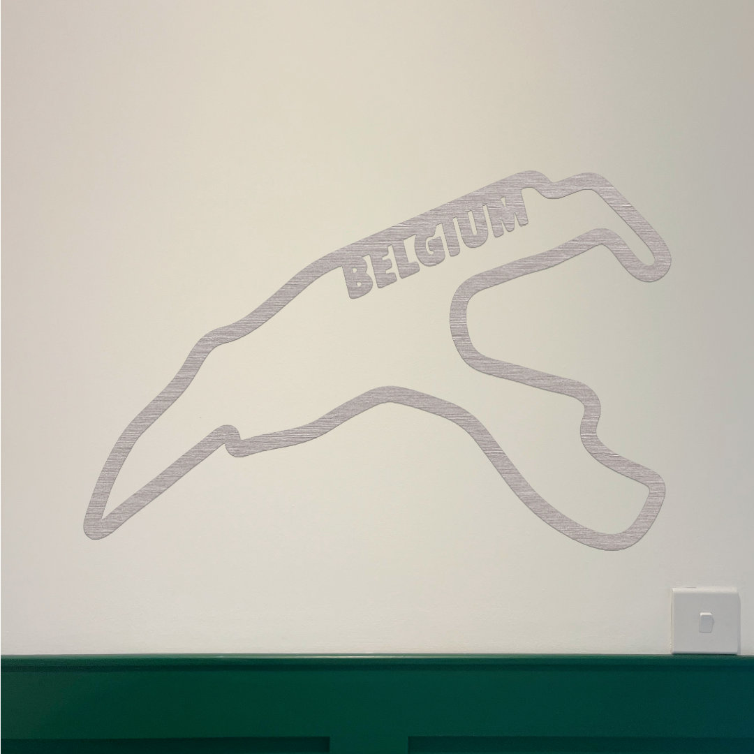 Spa F1 Circuit Wall Art - Brushed Steel (30-50cm)