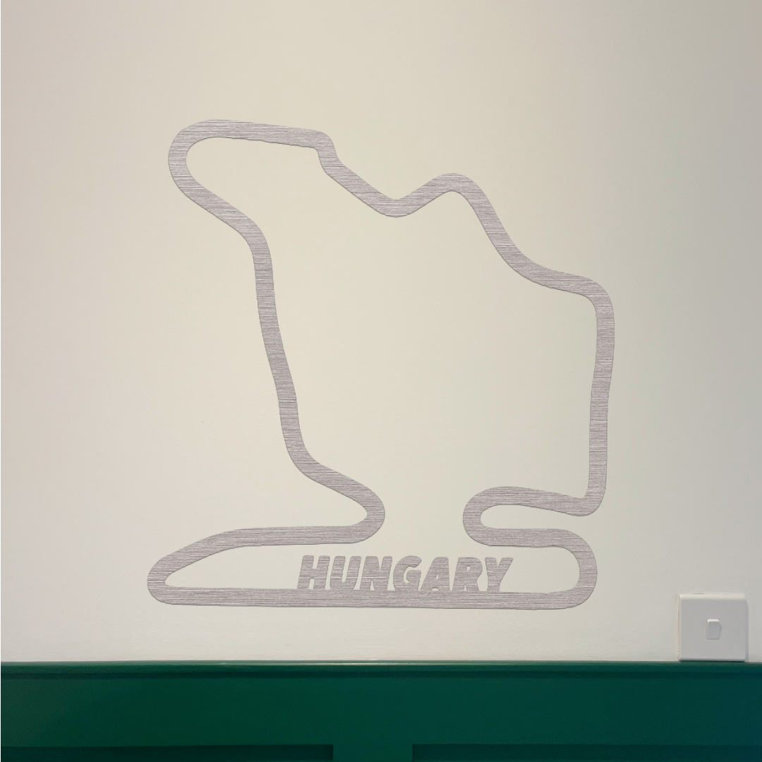 Hungary F1 Circuit Wall Art - Brushed Steel (30-50cm)