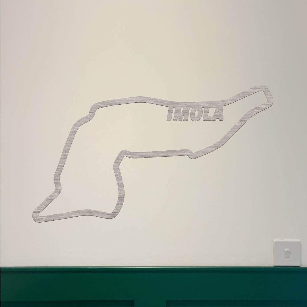Imola F1 Circuit Wall Art - Brushed Steel (30-50cm)