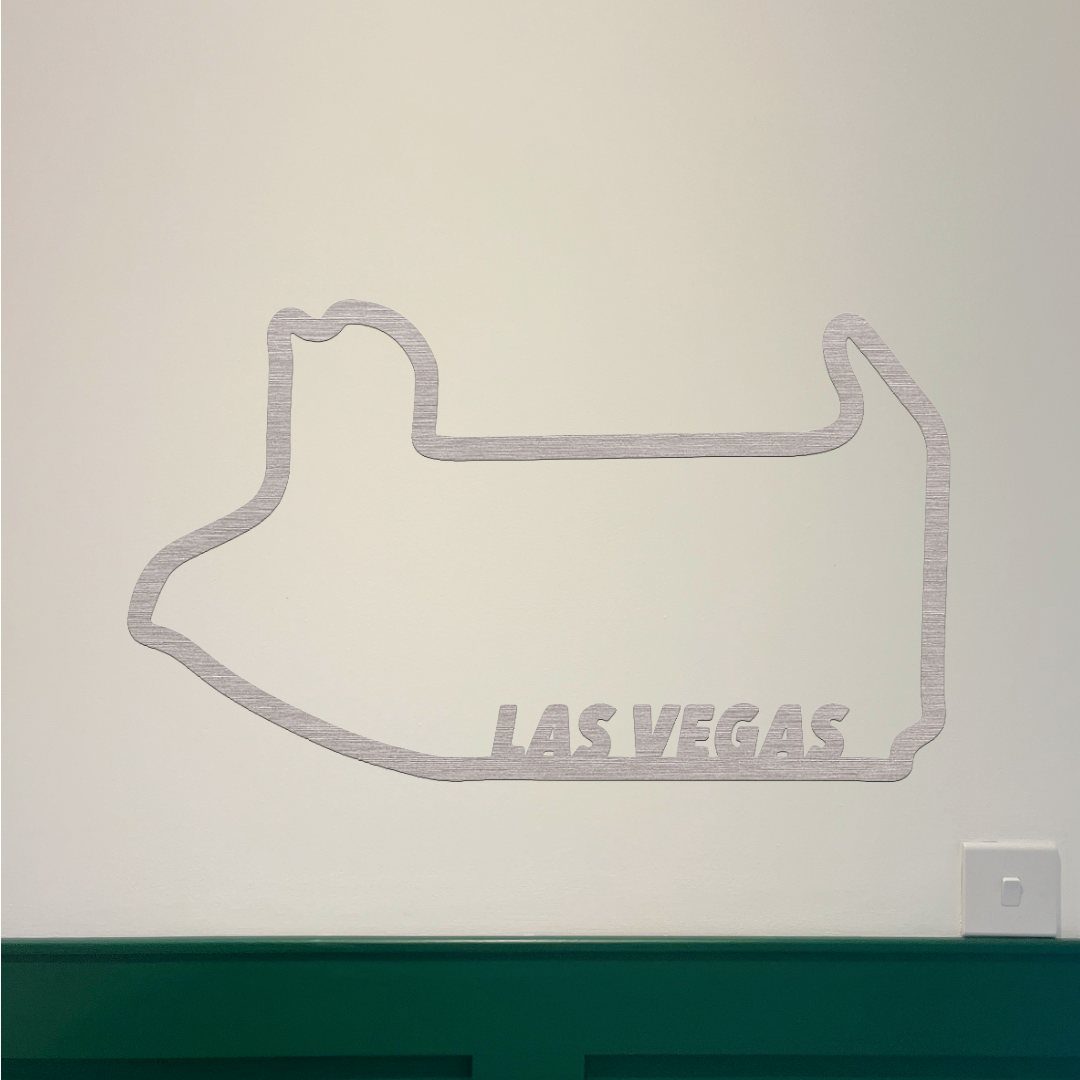 Las Vegas F1 Circuit Wall Art - Brushed Steel (30-50cm)
