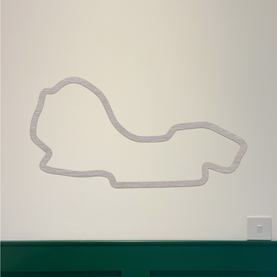 Melbourne F1 Circuit Wall Art - Brushed Steel (30-50cm)