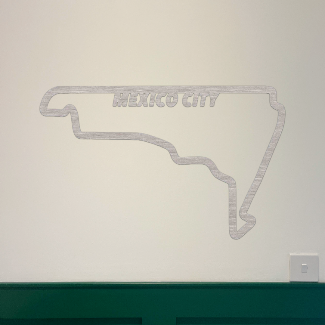 Mexico F1 Circuit Wall Art - Brushed Steel (30-50cm)