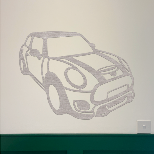 MINI F56 JCW Wall Art - Brushed Steel (30-80cm)