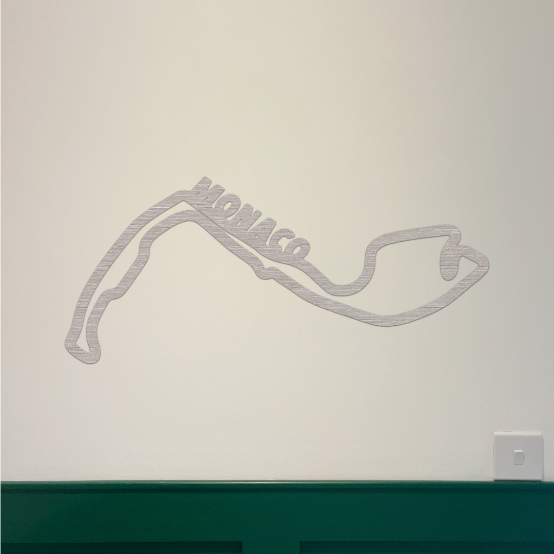 Monaco F1 Circuit Wall Art - Brushed Steel (30-50cm)