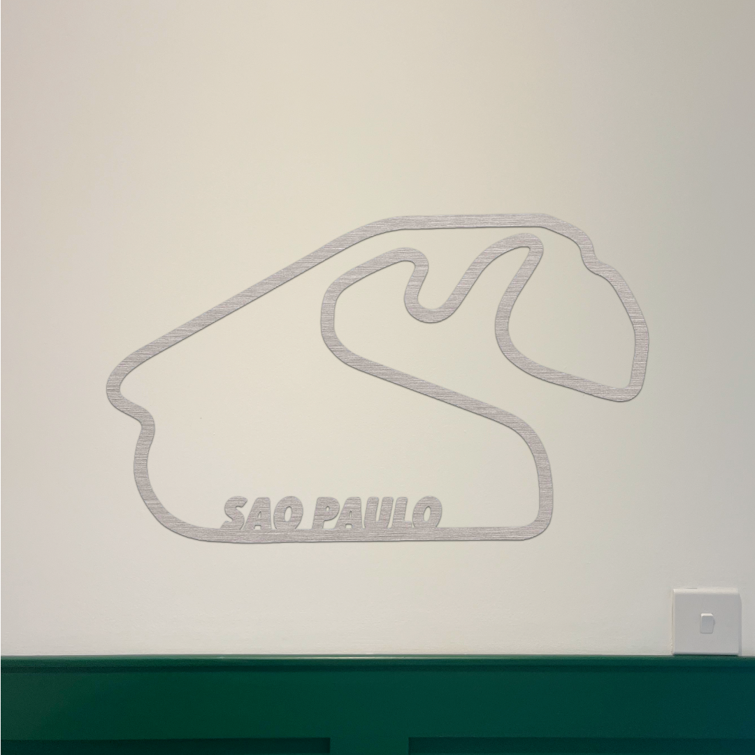 Sao Paulo F1 Circuit Wall Art - Brushed Steel (30-50cm)