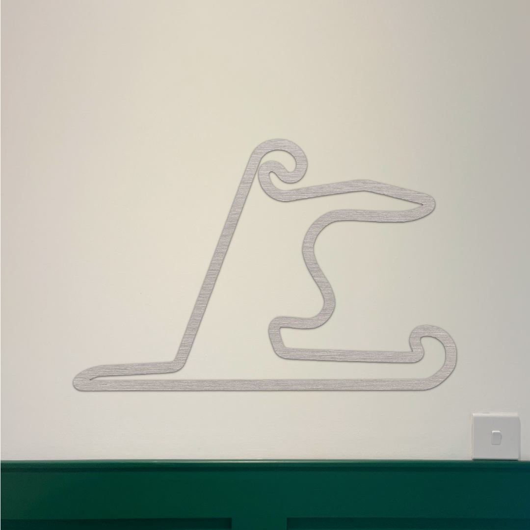 Shanghai F1 Circuit Wall Art - Brushed Steel (30-50cm)