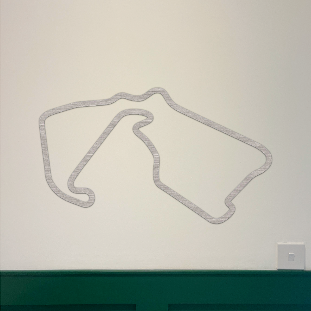 Silverstone F1 Circuit Wall Art - Brushed Steel (30cm-50cm)