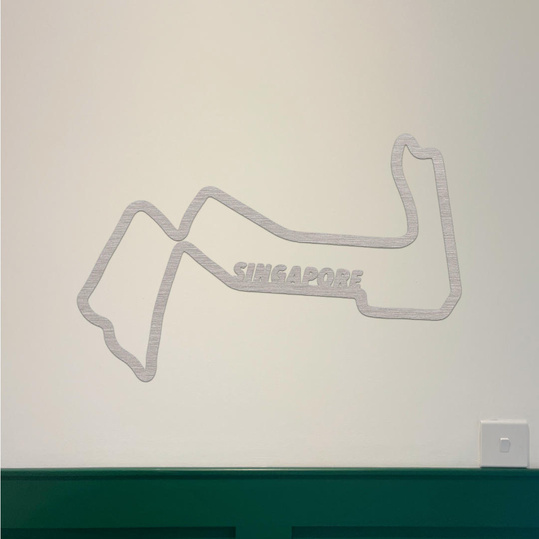Singapore F1 Circuit Wall Art -Brushed Steel (30-50cm)